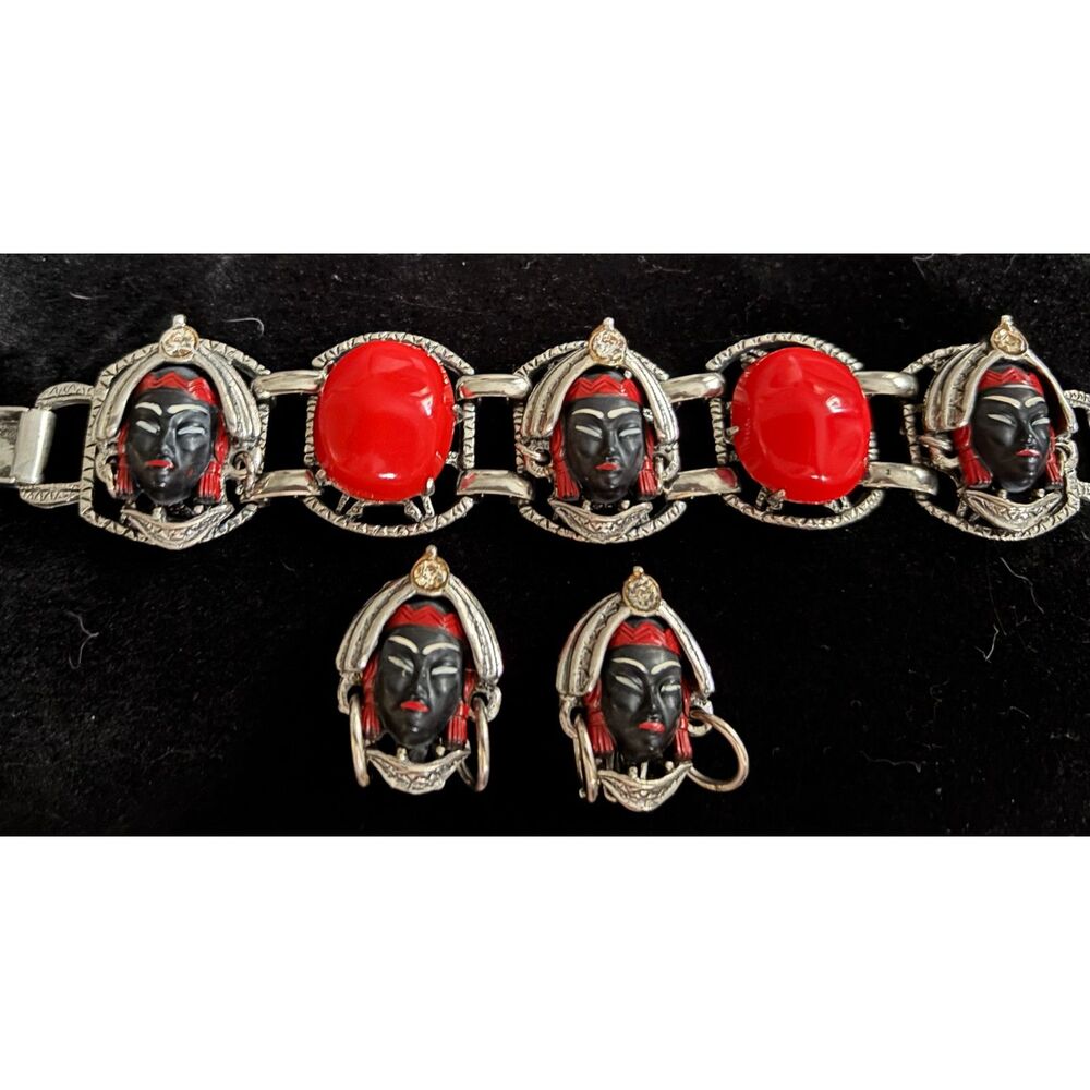 Rare Vintage 1950s Selro Bracelet and Earrings